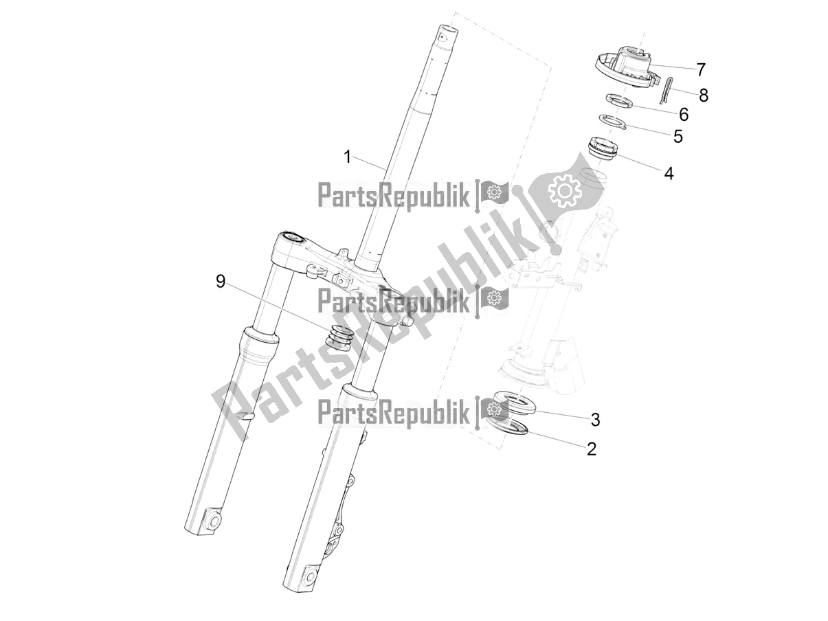 Toutes les pièces pour le Fourche / Tube De Direction - Palier De Direction du Piaggio Medley 125 ABS Apac 2021