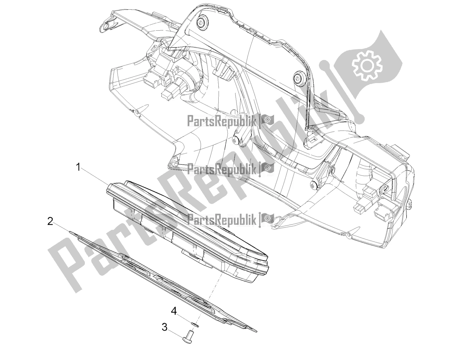 Todas las partes para Combinación De Medidor - Cruscotto de Piaggio Medley 125 ABS Apac 2021