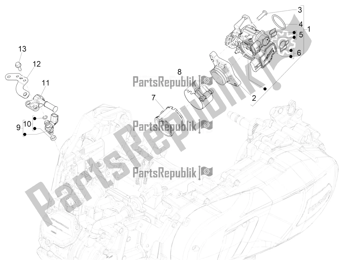 Todas las partes para Throttle Body - Injector - Induction Joint de Piaggio Medley 125 ABS Apac 2021