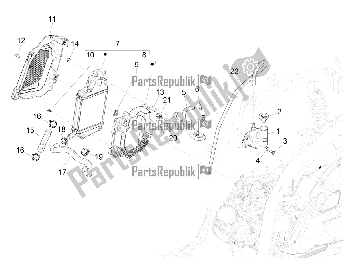 Toutes les pièces pour le Système De Refroidissement du Piaggio Medley 125 ABS Apac 2022