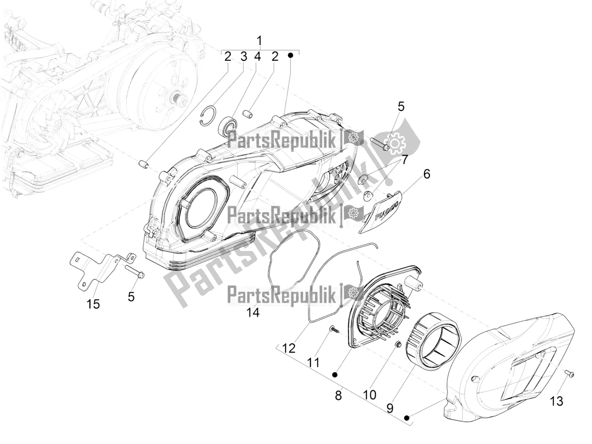 Todas las partes para Tapa Del Cárter - Enfriamiento Del Cárter de Piaggio Medley 125 ABS Apac 2022