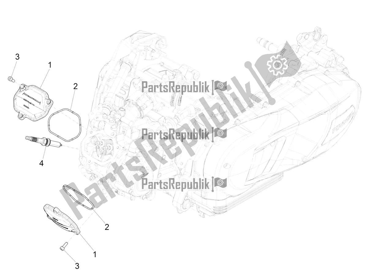 Alle onderdelen voor de Kleppendeksel van de Piaggio Medley 125 ABS Apac 2022