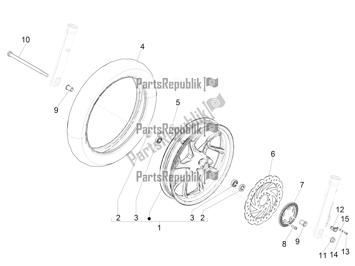 Todas las partes para Rueda Delantera de Piaggio Medley 125 ABS Apac 2022