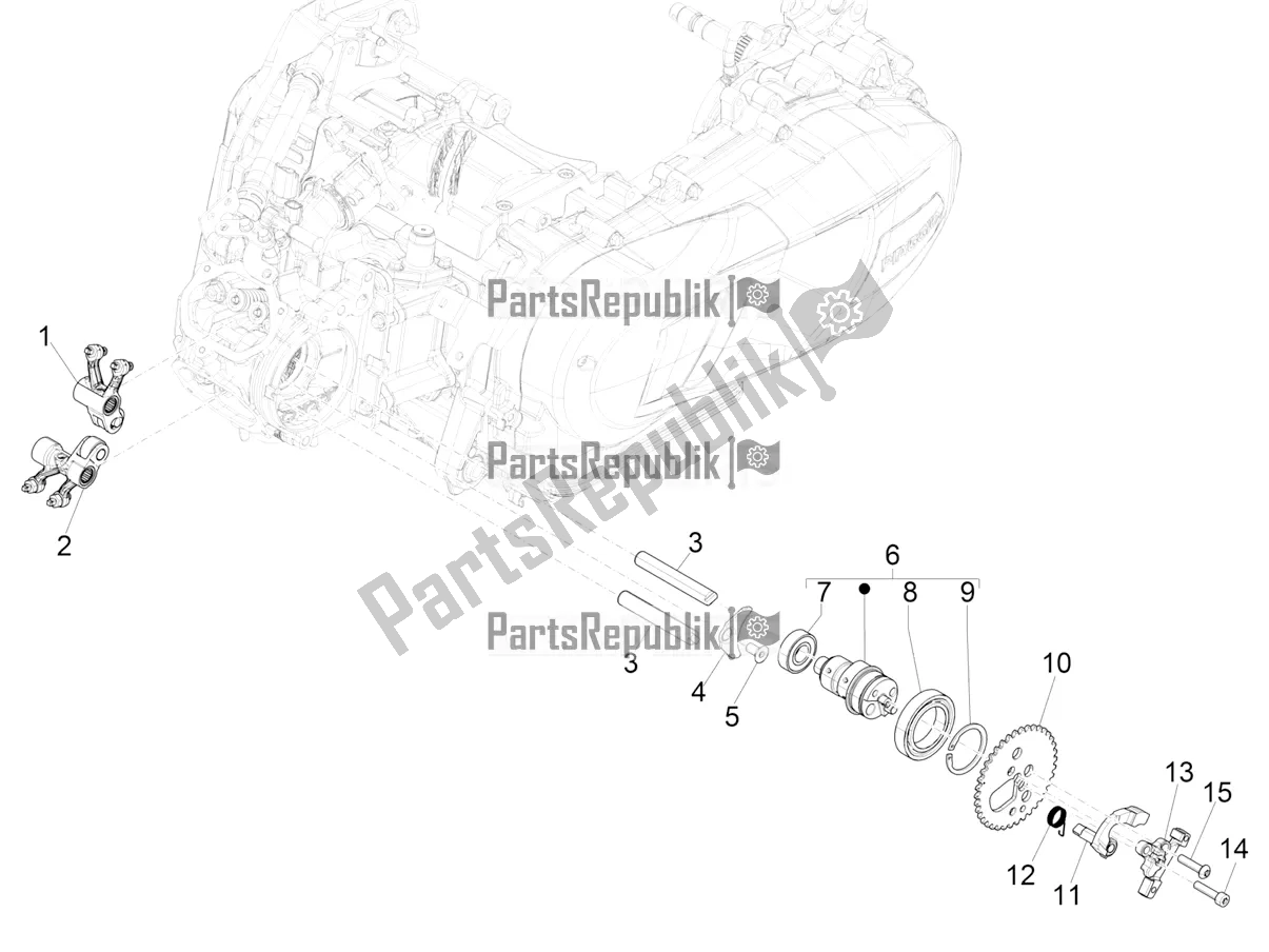 Todas as partes de Unidade De Suporte De Alavancas Oscilantes do Piaggio Medley 125 ABS Apac 2022