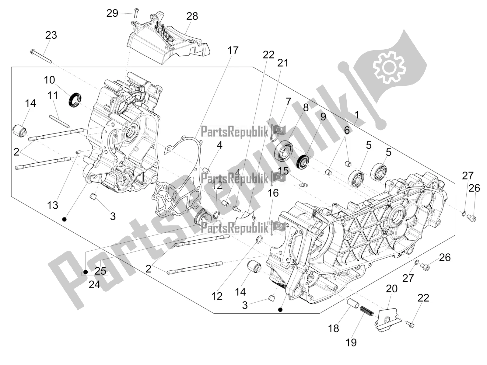 Todas as partes de Bloco Do Motor do Piaggio Medley 150 4T IE ABS 2016