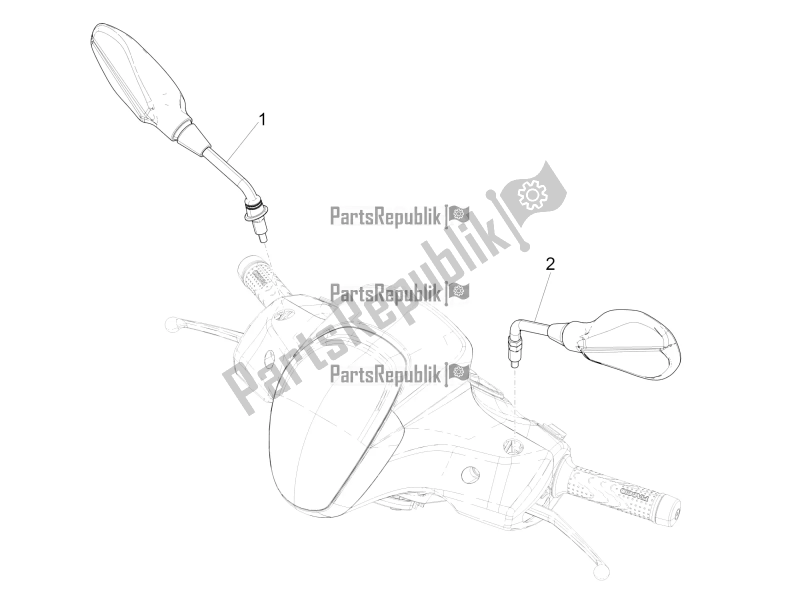 Todas las partes para Espejo / S De Conducción de Piaggio Medley 150 4T IE ABS 2016