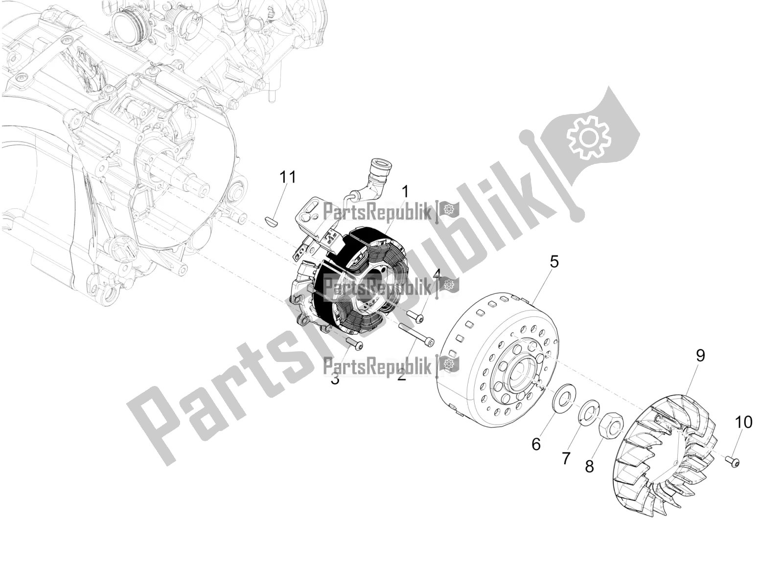 Tutte le parti per il Volano Magneto del Piaggio Medley 150 4T IE ABS 2016