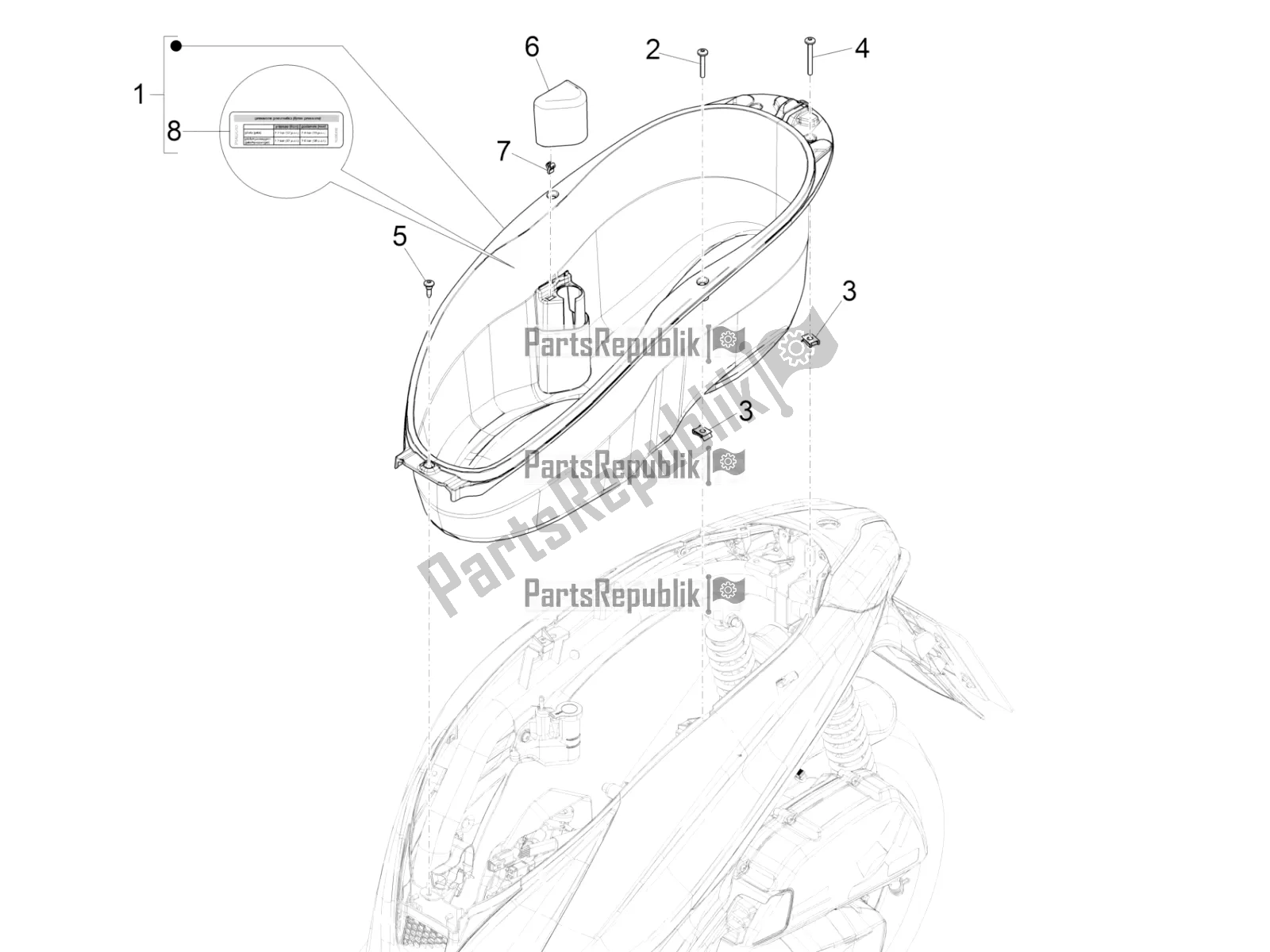 Toutes les pièces pour le Logement De Casque - Sous La Selle du Piaggio Medley 150 4T IE ABS 2016