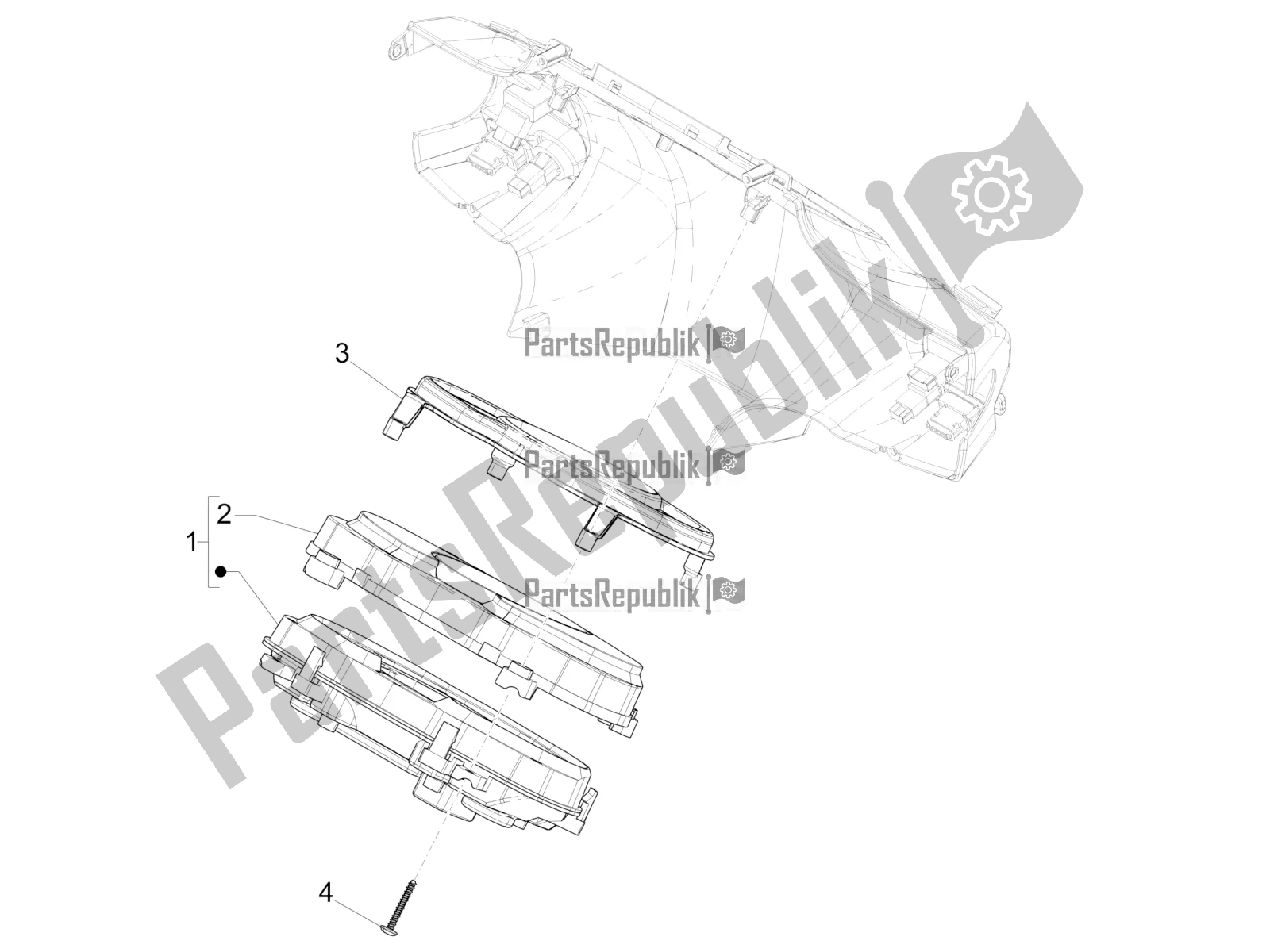 Todas las partes para Combinación De Medidor - Cruscotto de Piaggio Medley 150 4T IE ABS 2016