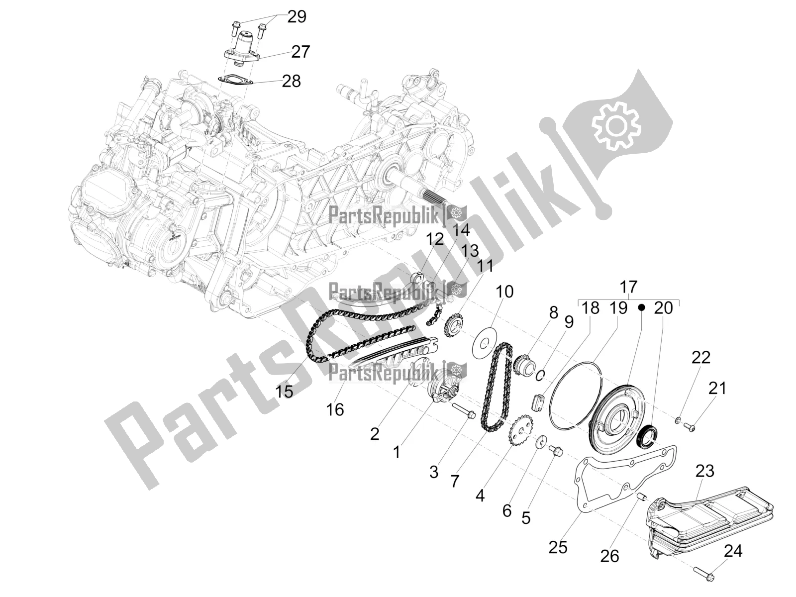 Toutes les pièces pour le La Pompe à Huile du Piaggio Medley 150 4T IE ABS 2016