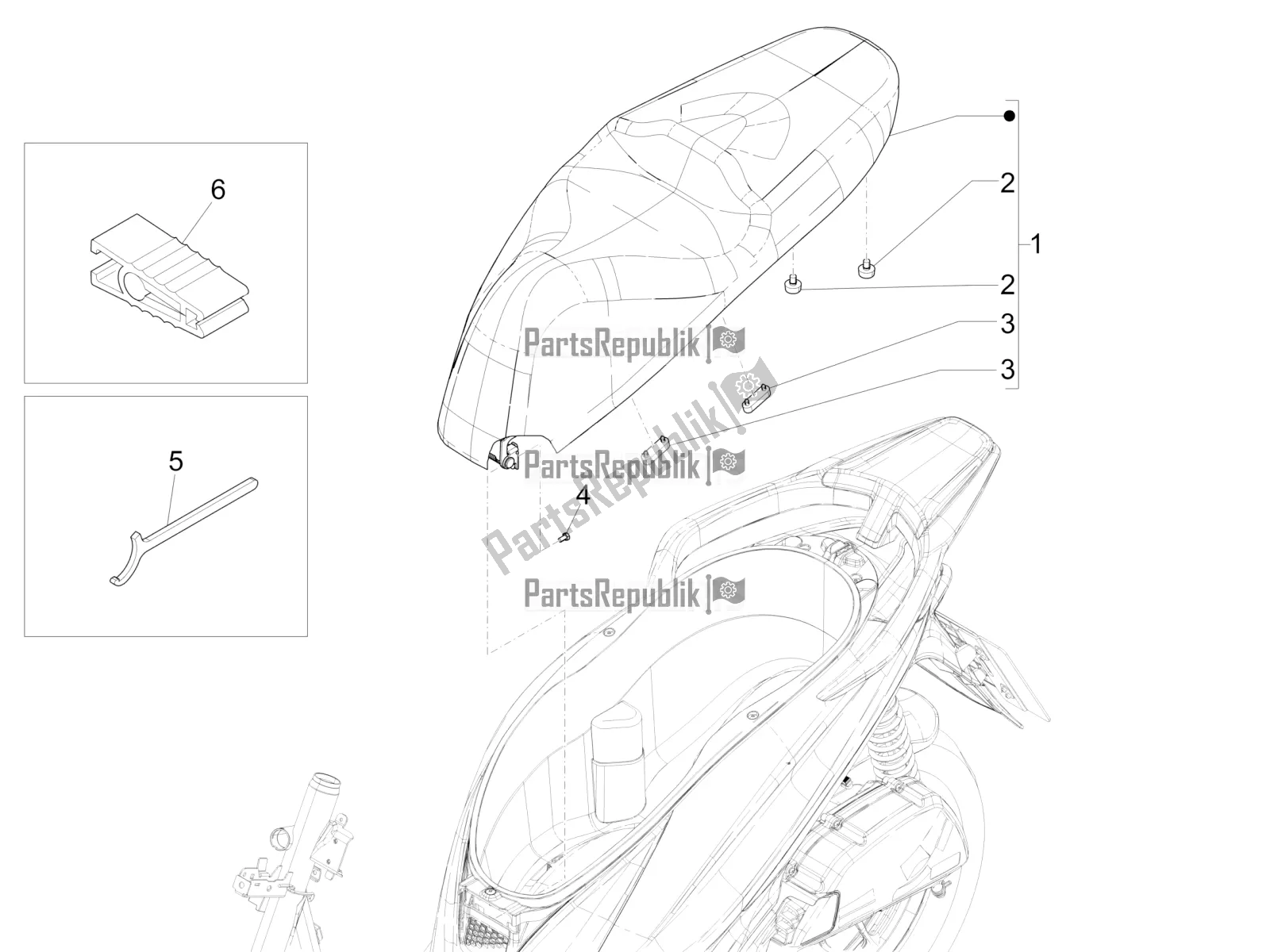 Todas las partes para Silla De Montar / Asientos de Piaggio Medley 150 4T IE ABS 2016