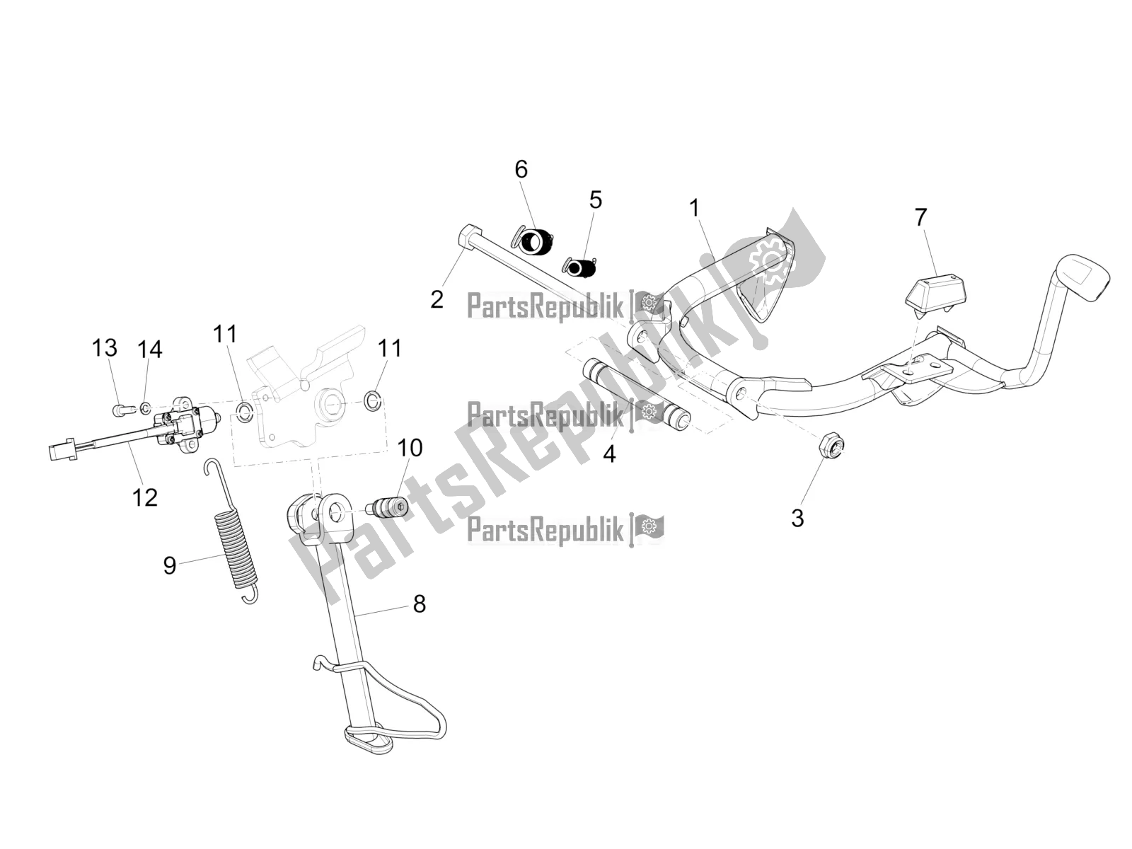 Todas las partes para Soporte / S de Piaggio Medley 150 4T IE ABS 2016