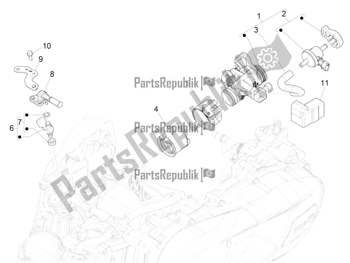 Tutte le parti per il Throttle Body - Injector - Induction Joint del Piaggio Medley 150 4T IE ABS 2016