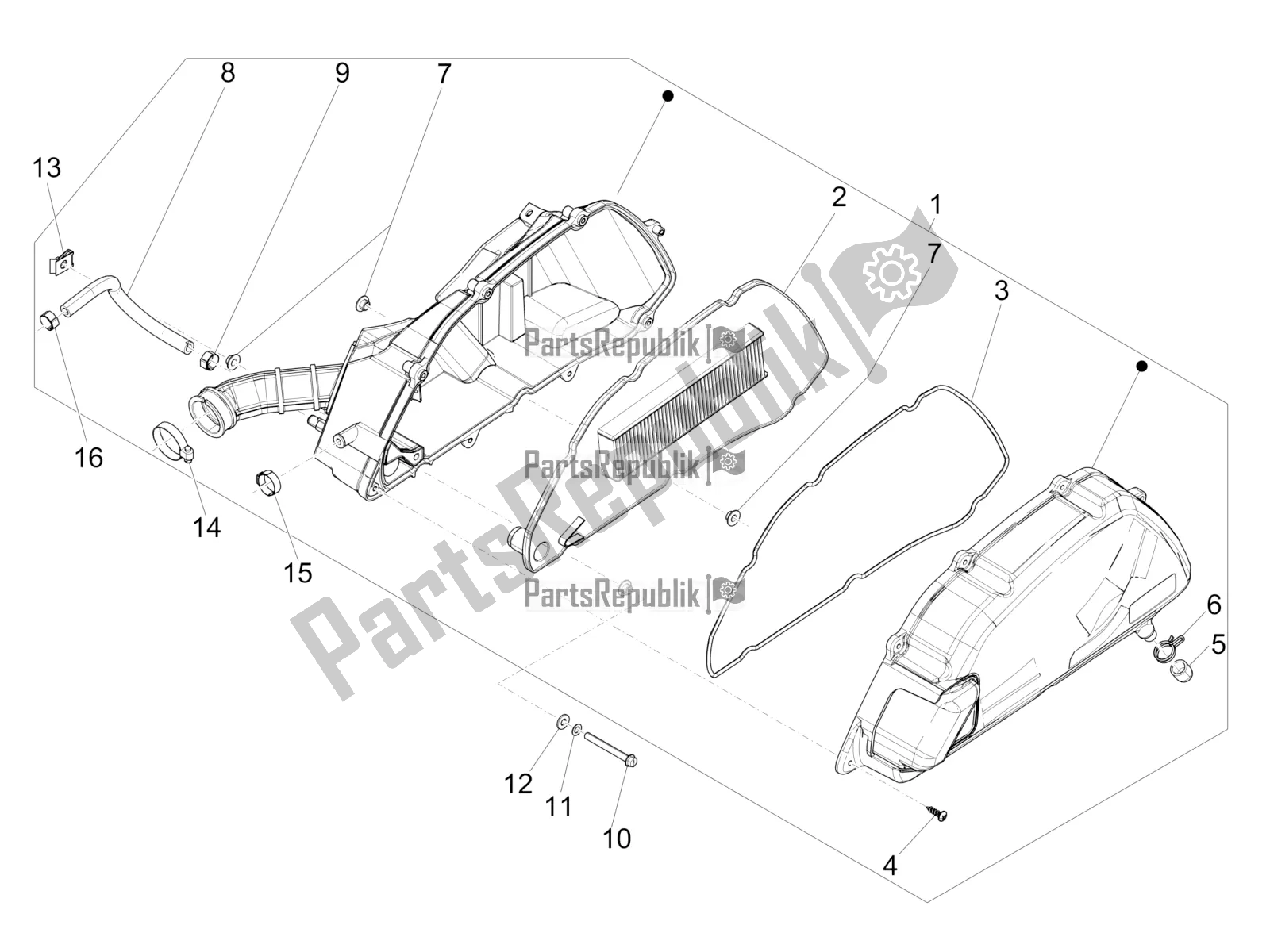 Todas las partes para Filtro De Aire de Piaggio Medley 150 4T IE ABS 2017