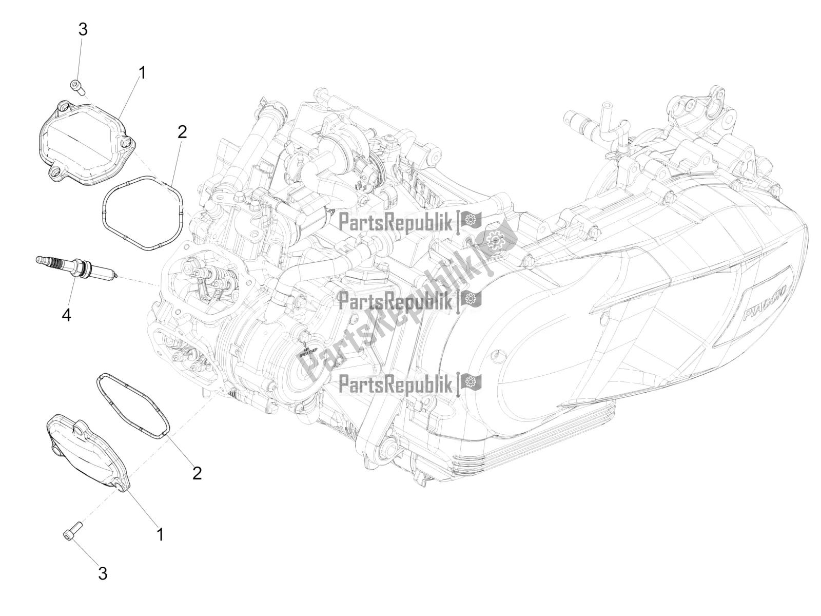 Toutes les pièces pour le Le Couvre-culasse du Piaggio Medley 150 4T IE ABS 2017