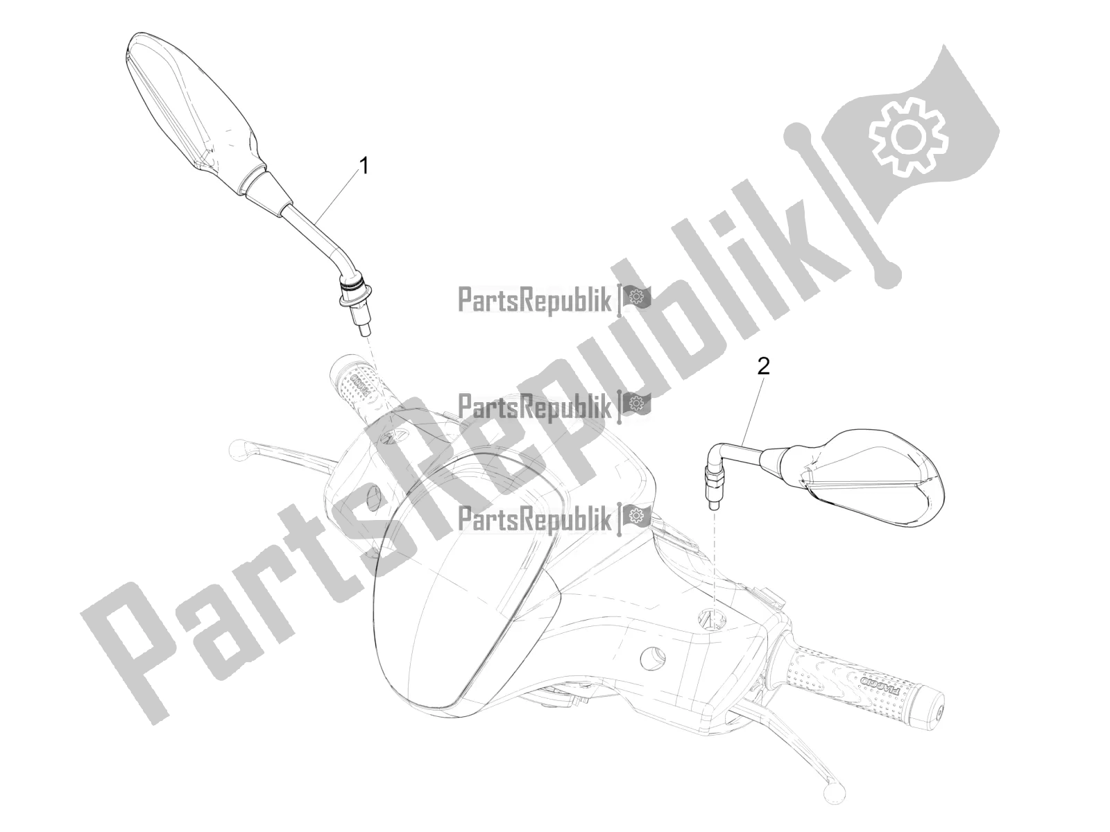 Toutes les pièces pour le Miroir (s) De Conduite du Piaggio Medley 150 4T IE ABS 2017