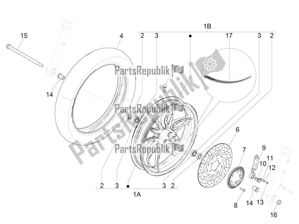 Todas las partes para Rueda Delantera de Piaggio Medley 150 4T IE ABS 2017