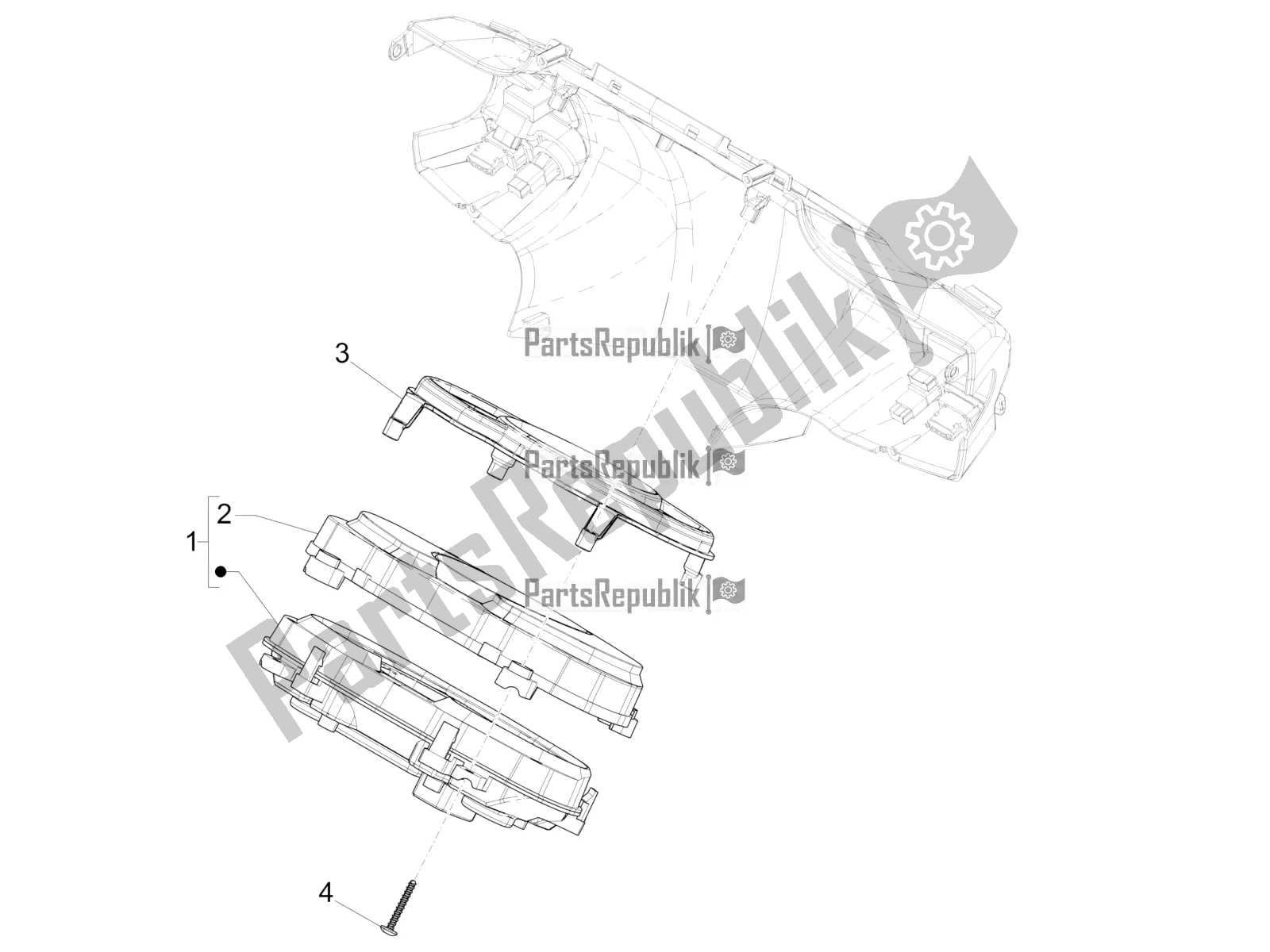 Todas las partes para Combinación De Medidor - Cruscotto de Piaggio Medley 150 4T IE ABS 2017