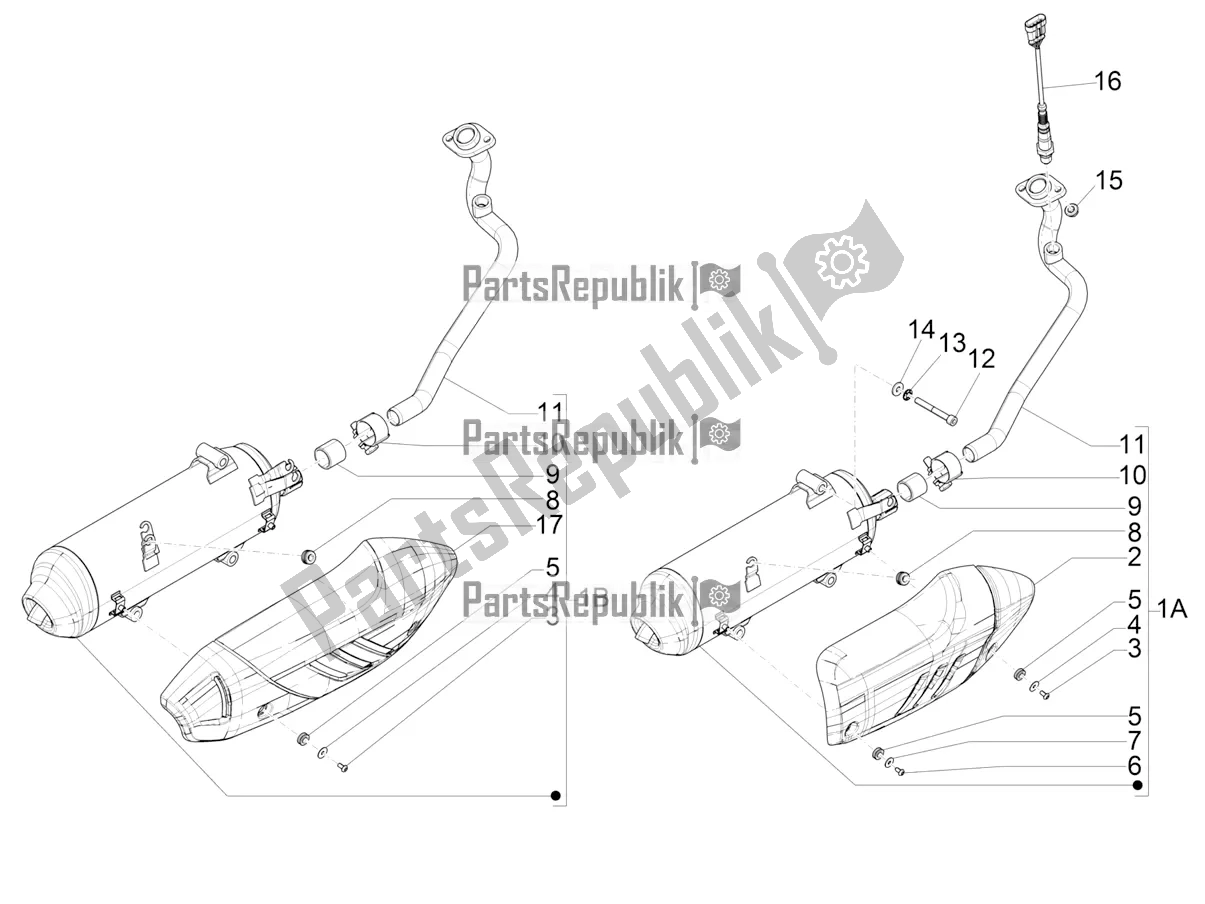 Todas las partes para Silenciador de Piaggio Medley 150 4T IE ABS 2017