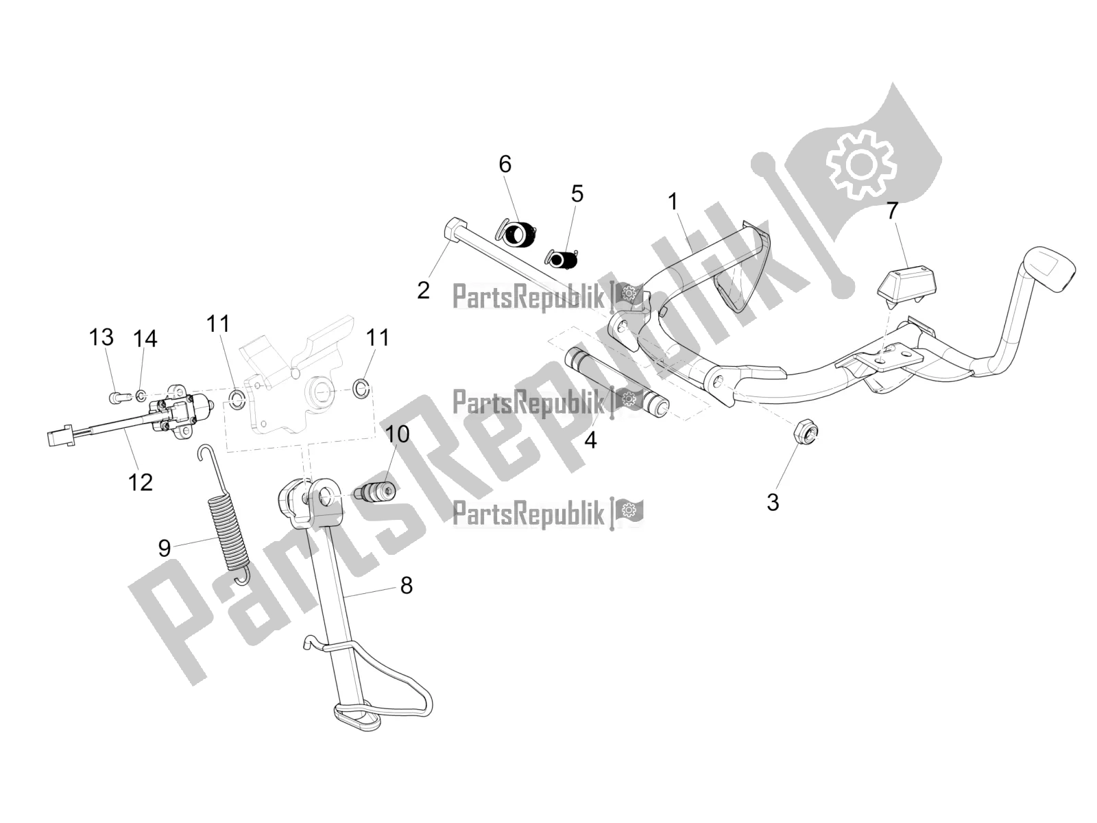 Todas las partes para Soporte / S de Piaggio Medley 150 4T IE ABS 2017