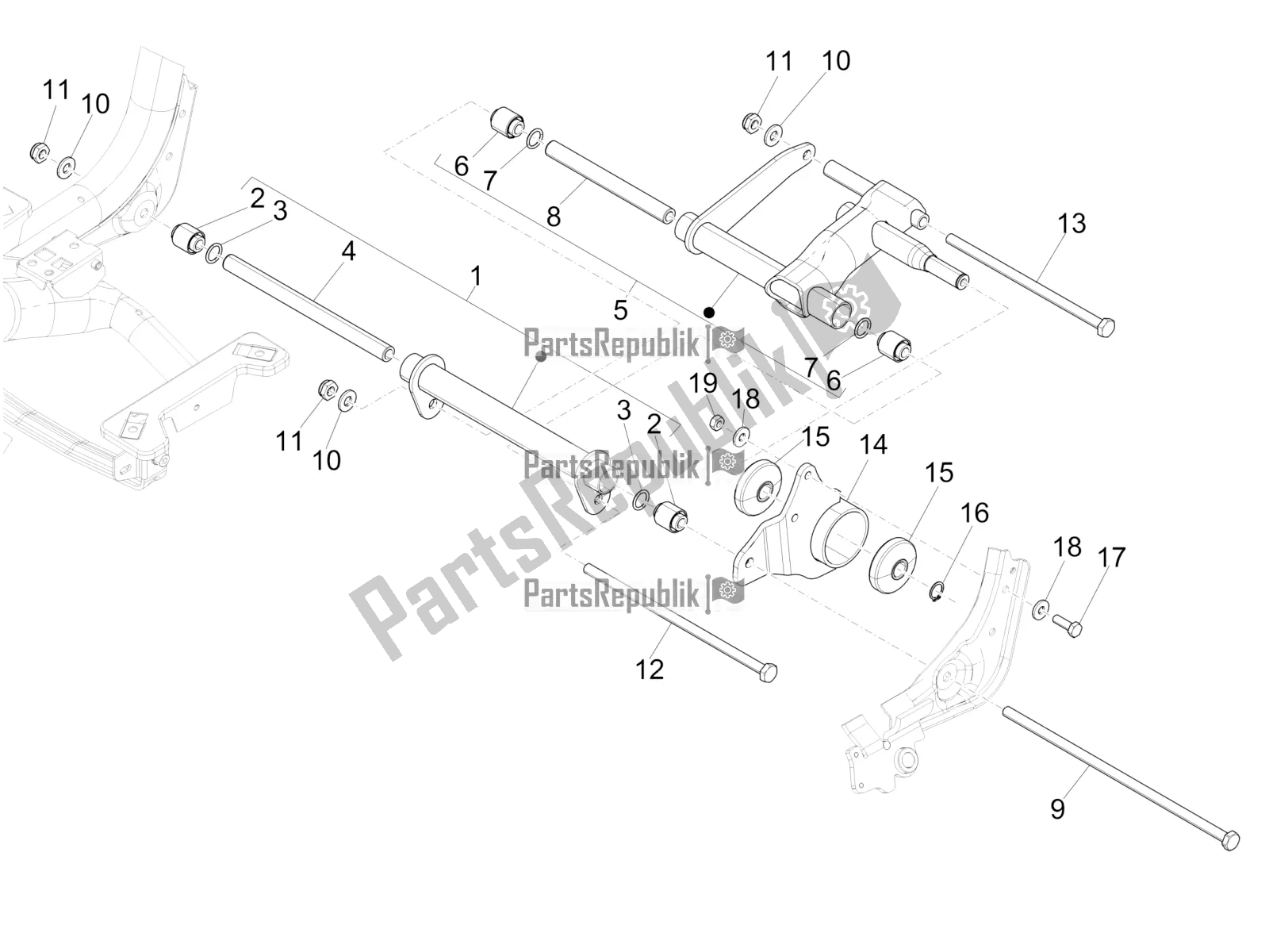 Todas las partes para Brazo Oscilante de Piaggio Medley 150 4T IE ABS 2017