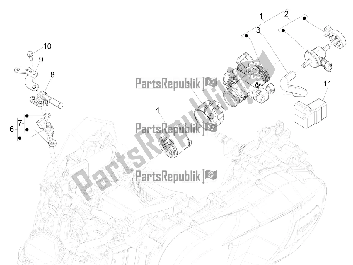 Toutes les pièces pour le Throttle Body - Injector - Induction Joint du Piaggio Medley 150 4T IE ABS 2017