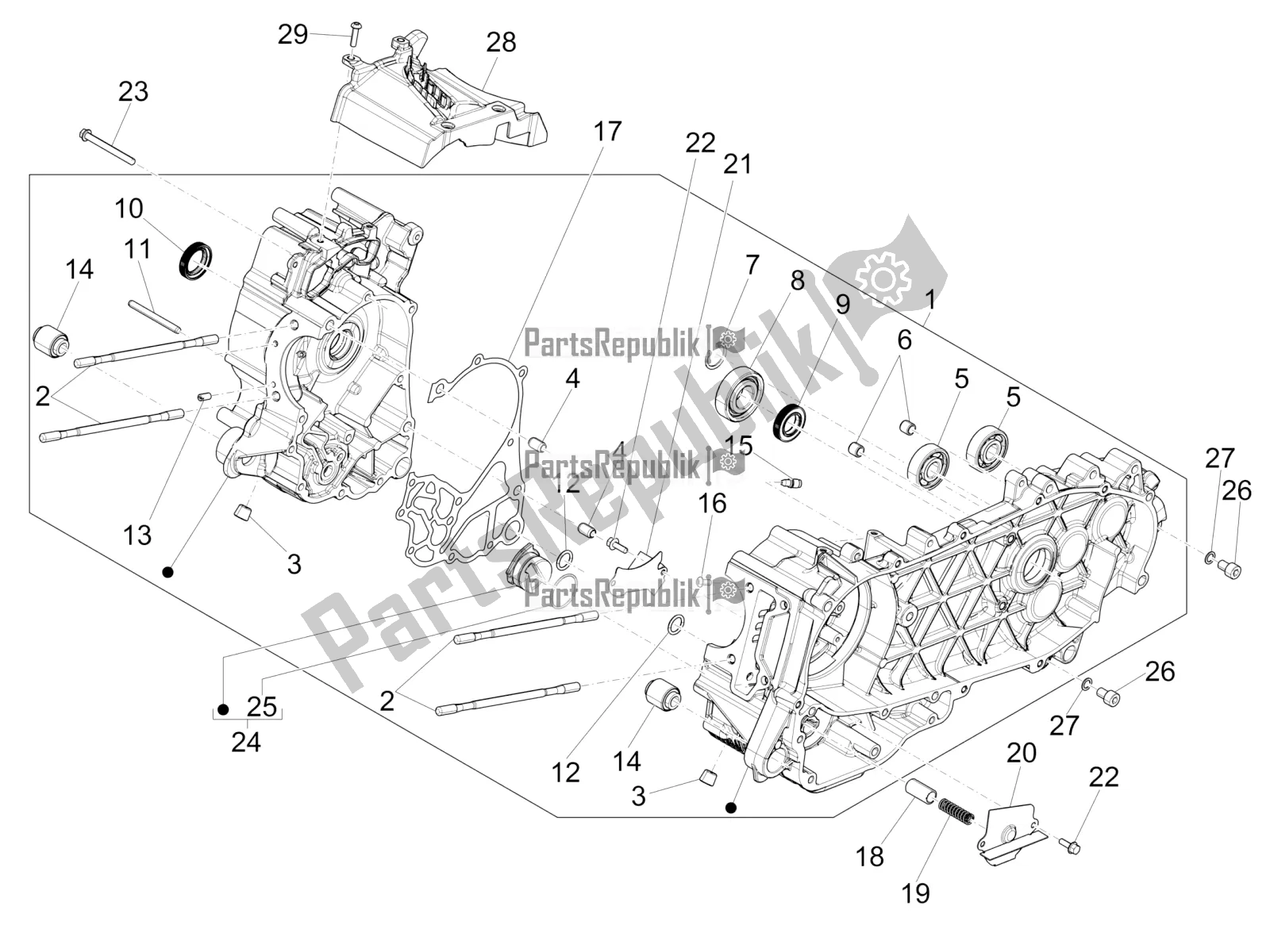 Toutes les pièces pour le Carter du Piaggio Medley 150 4T IE ABS 2018