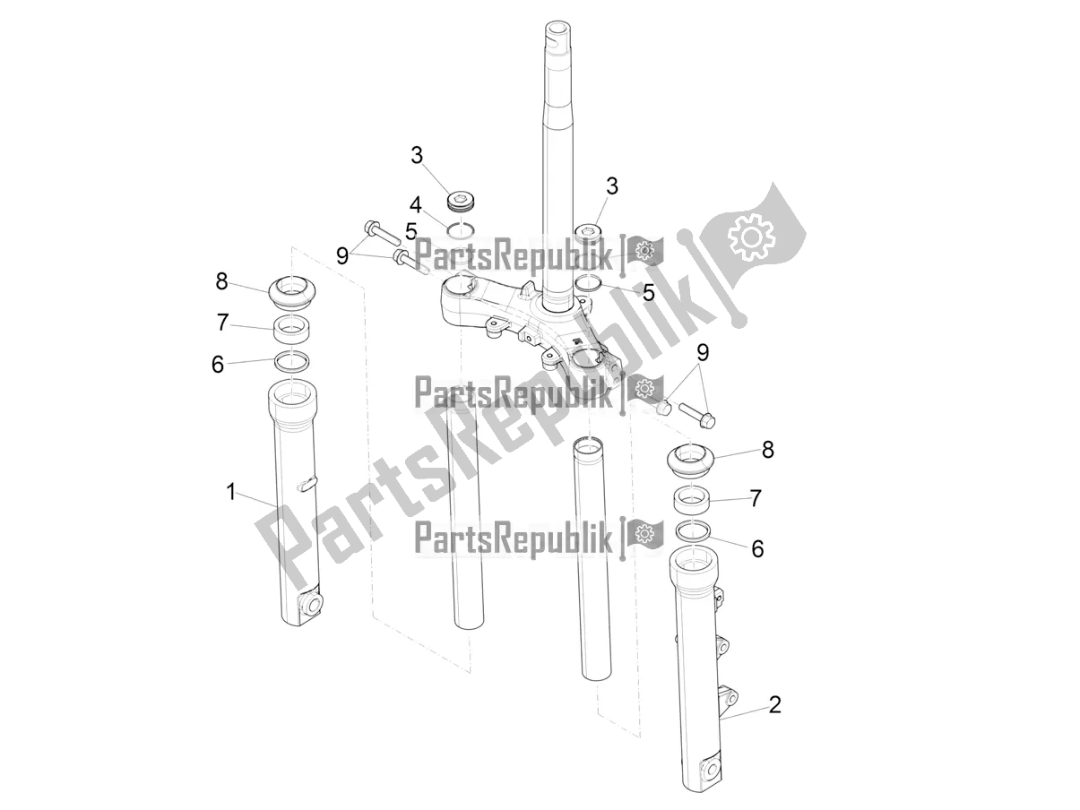 All parts for the Fork's Components (kayaba) of the Piaggio Medley 150 4T IE ABS 2019
