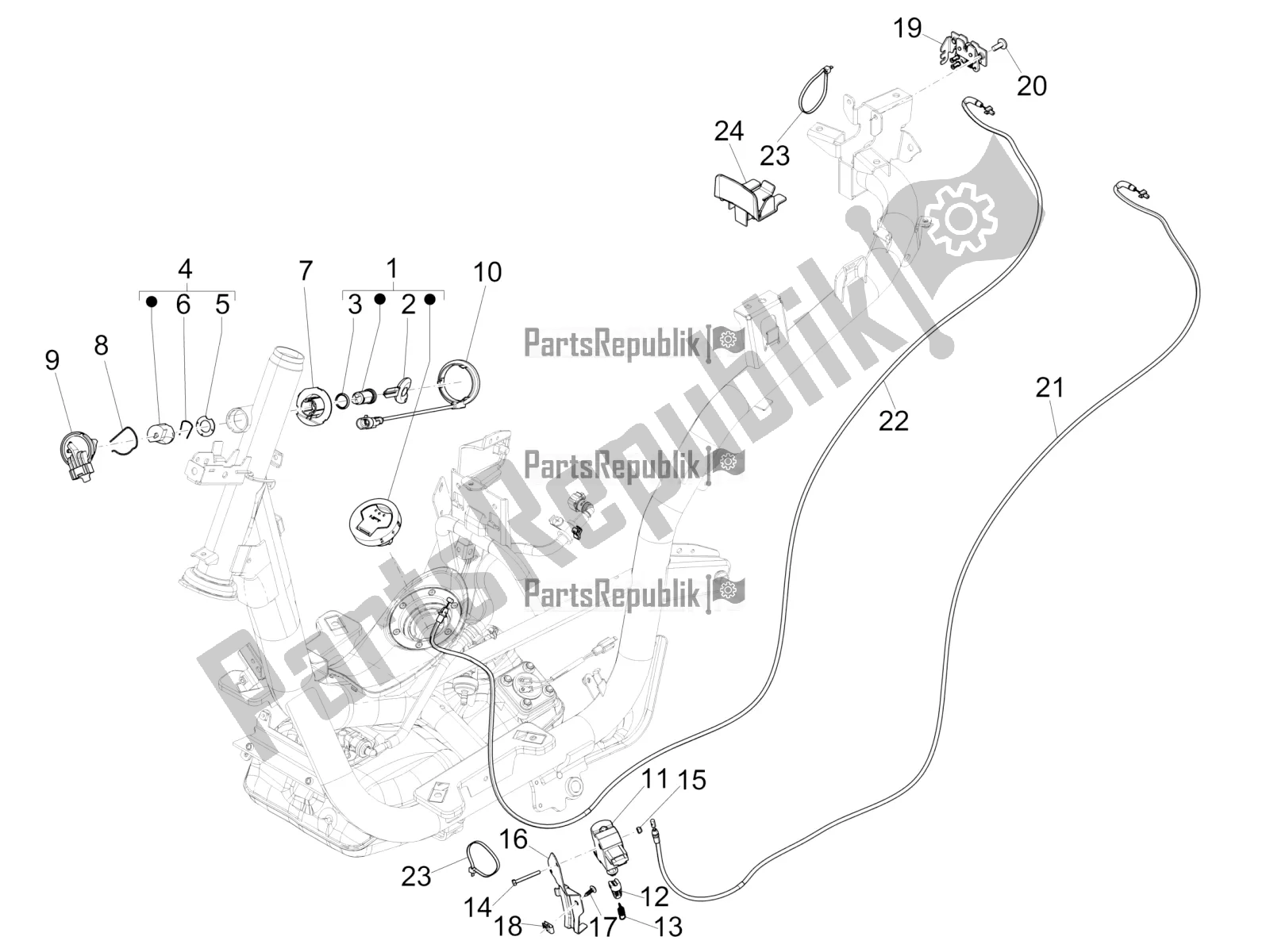 Toutes les pièces pour le Serrures du Piaggio Medley 150 4T IE ABS 2019