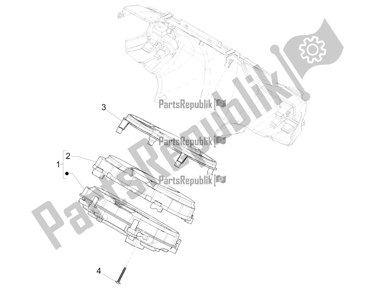 Toutes les pièces pour le Combinaison De Compteurs - Cruscotto du Piaggio Medley 150 4T IE ABS 2019