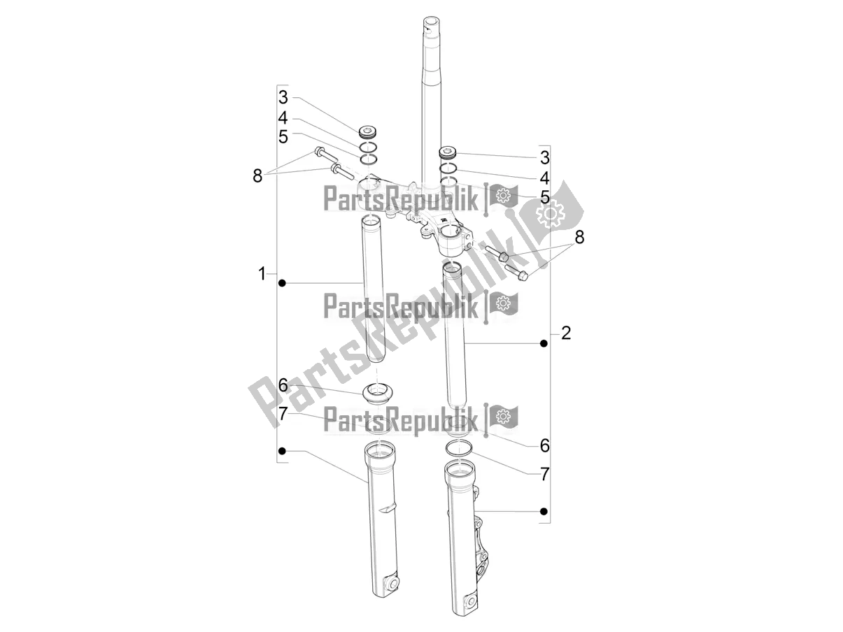 Todas las partes para Fork's Components (showa) de Piaggio Medley 150 E5 2020