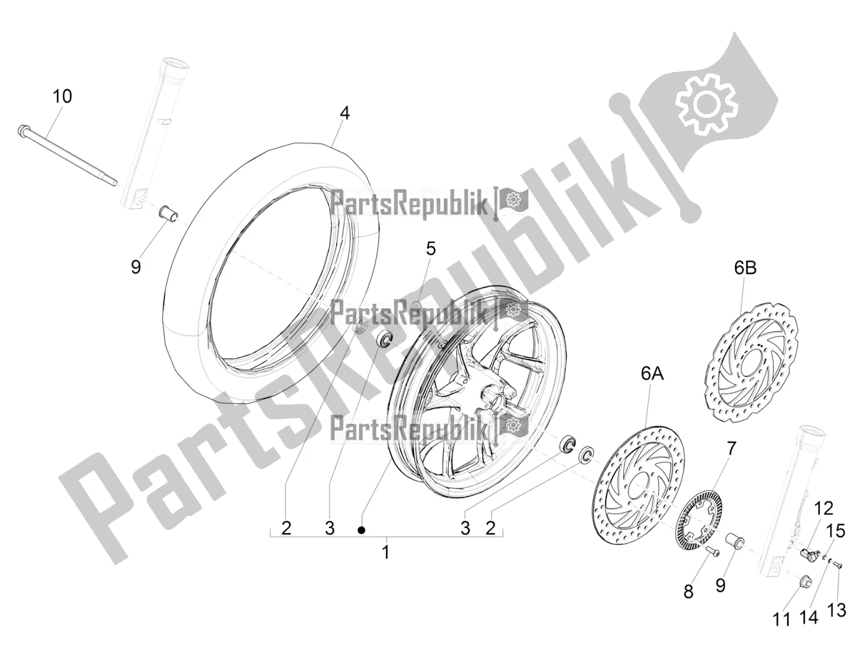 Toutes les pièces pour le Roue Avant du Piaggio Medley 150 E5 2020