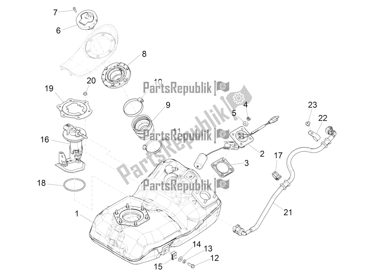 Toutes les pièces pour le Réservoir D'essence du Piaggio Medley 150 E5 2020