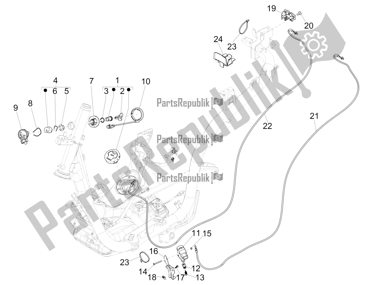 Toutes les pièces pour le Serrures du Piaggio Medley 150 E5 2020