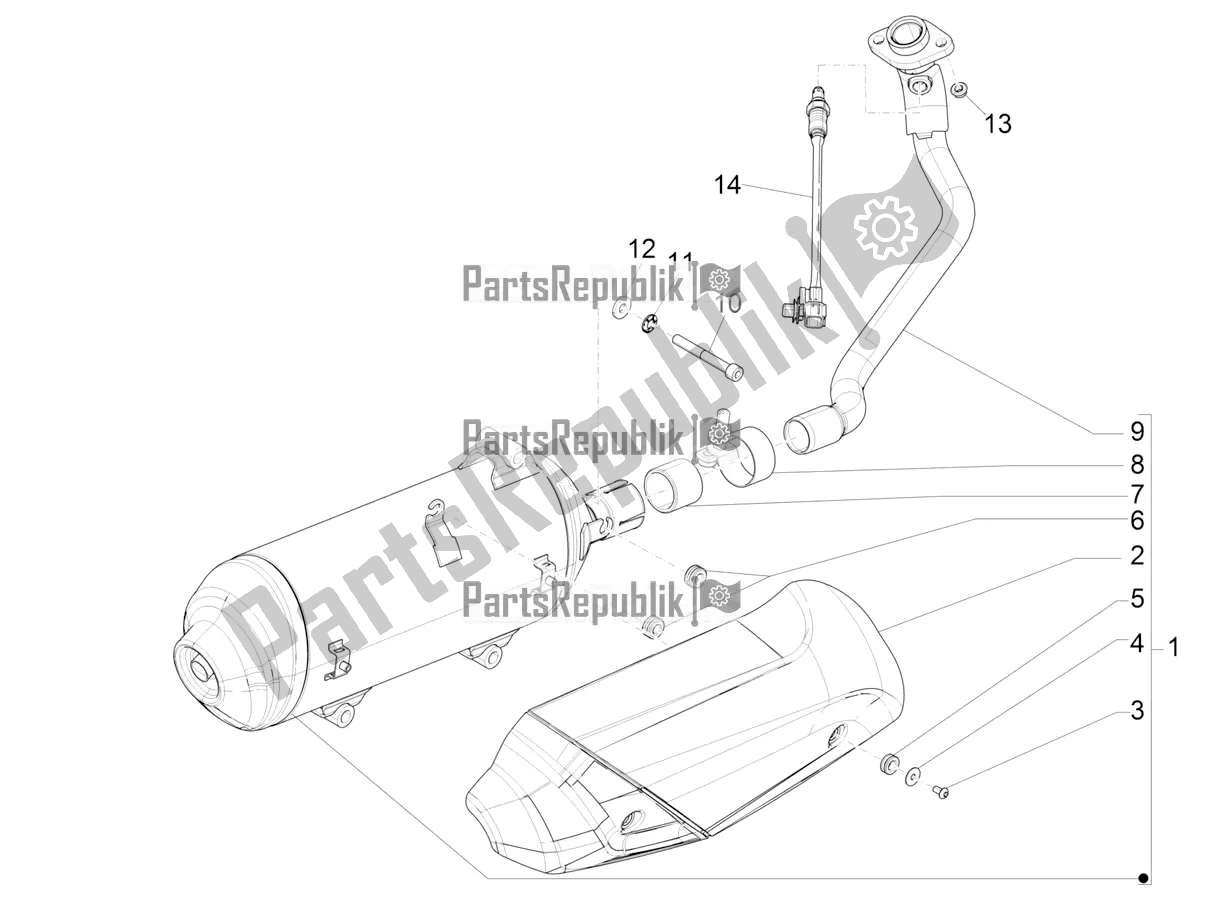 Toutes les pièces pour le Silencieux du Piaggio Medley 150 E5 2020