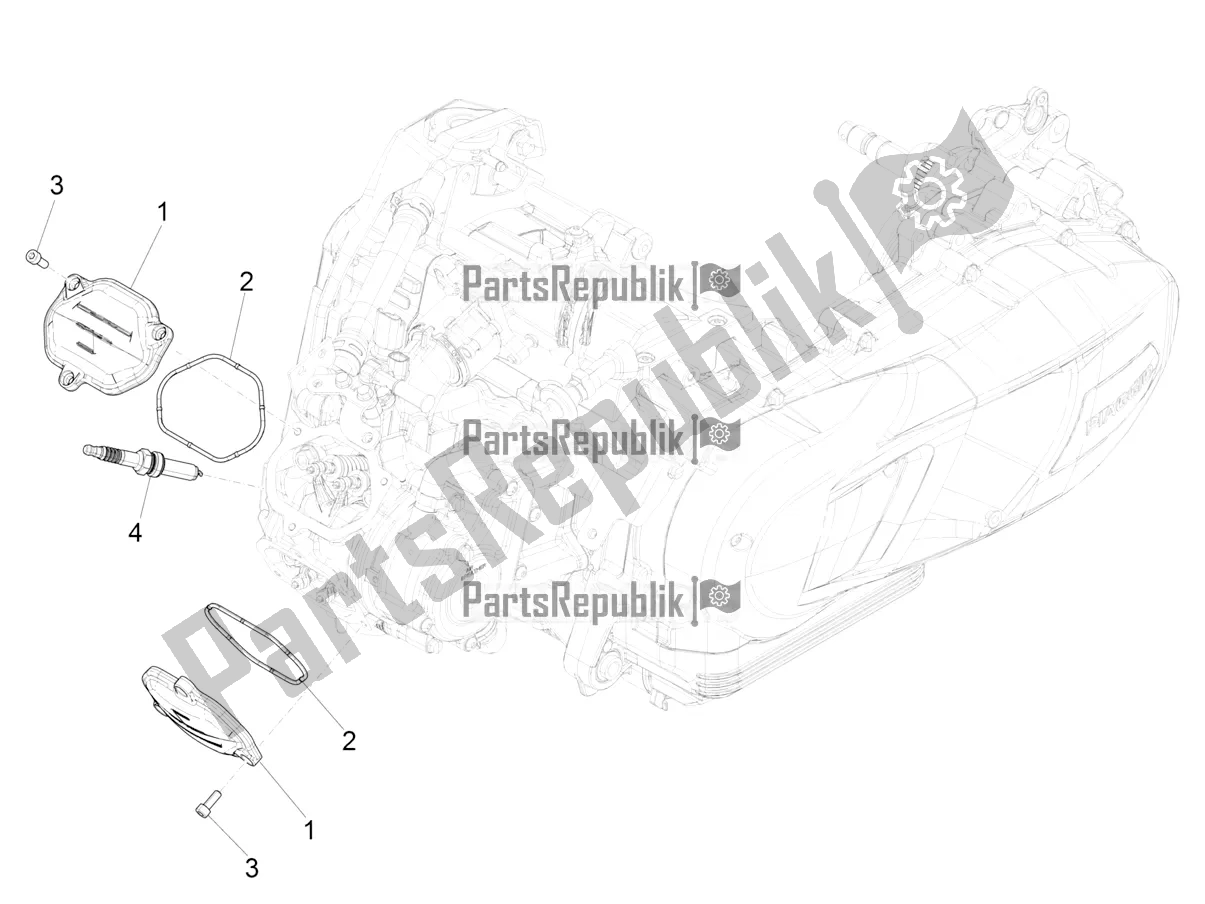 Tutte le parti per il Coperchio Della Testata del Piaggio Medley 150 E5 2021