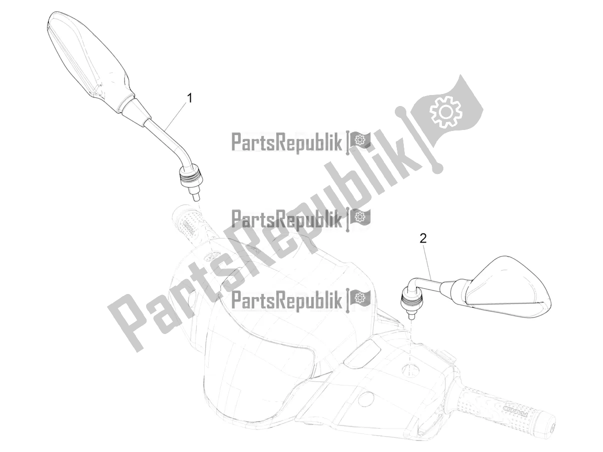 Toutes les pièces pour le Miroir (s) De Conduite du Piaggio Medley 150 E5 2021