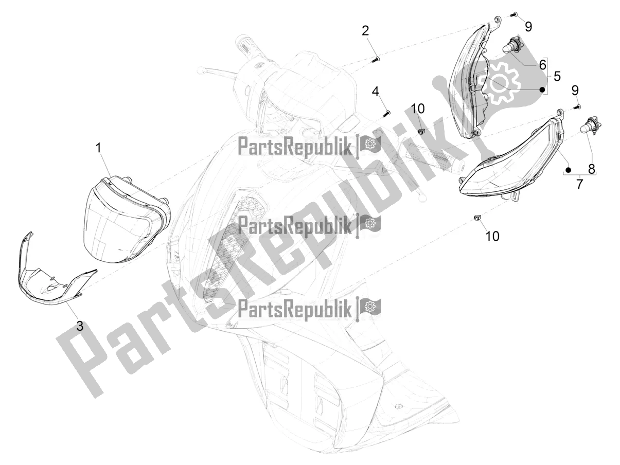 Todas las partes para Faros Delanteros - Luces Intermitentes de Piaggio Medley 150 E5 2021