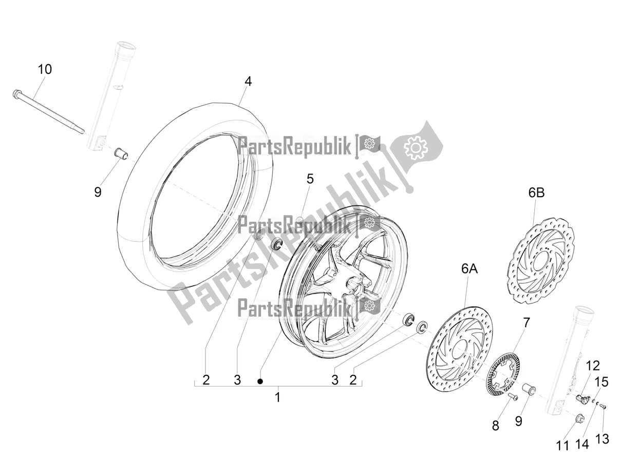 Todas las partes para Rueda Delantera de Piaggio Medley 150 E5 2021