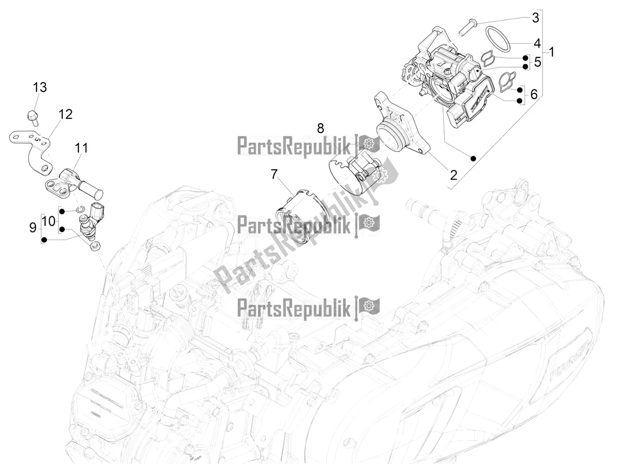 Toutes les pièces pour le Throttle Body - Injector - Induction Joint du Piaggio Medley 150 E5 2021