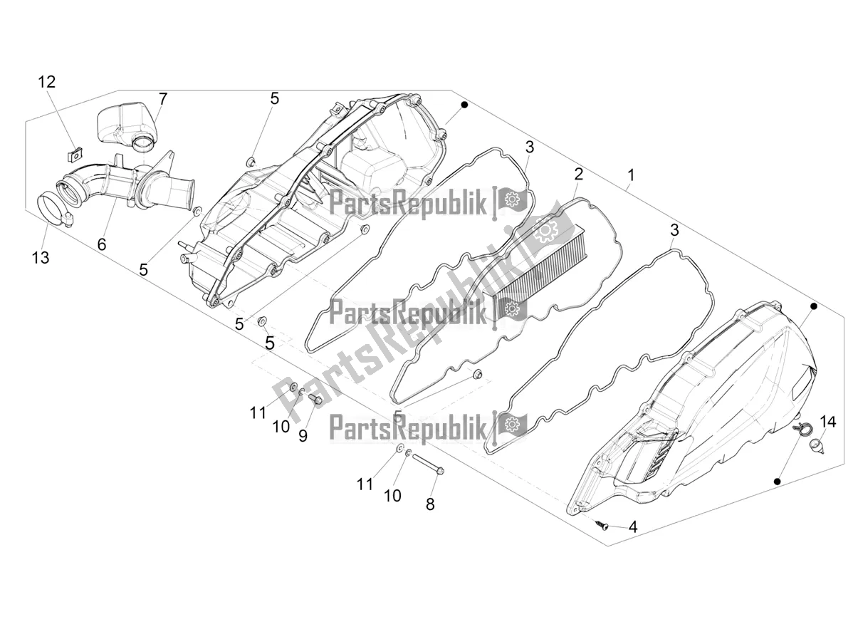 Toutes les pièces pour le Filtre à Air du Piaggio Medley 150 E5 2022