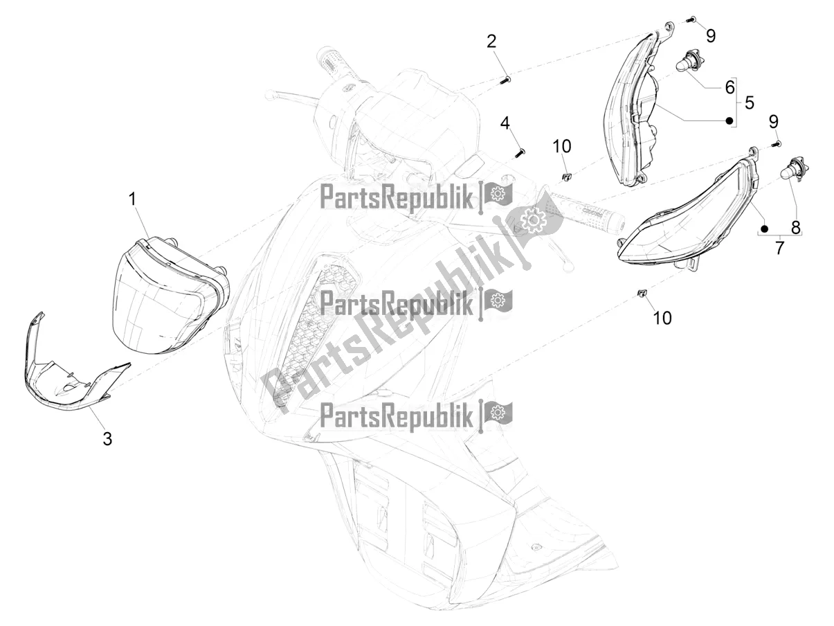 Toutes les pièces pour le Phares Avant - Clignotants du Piaggio Medley 150 E5 2022