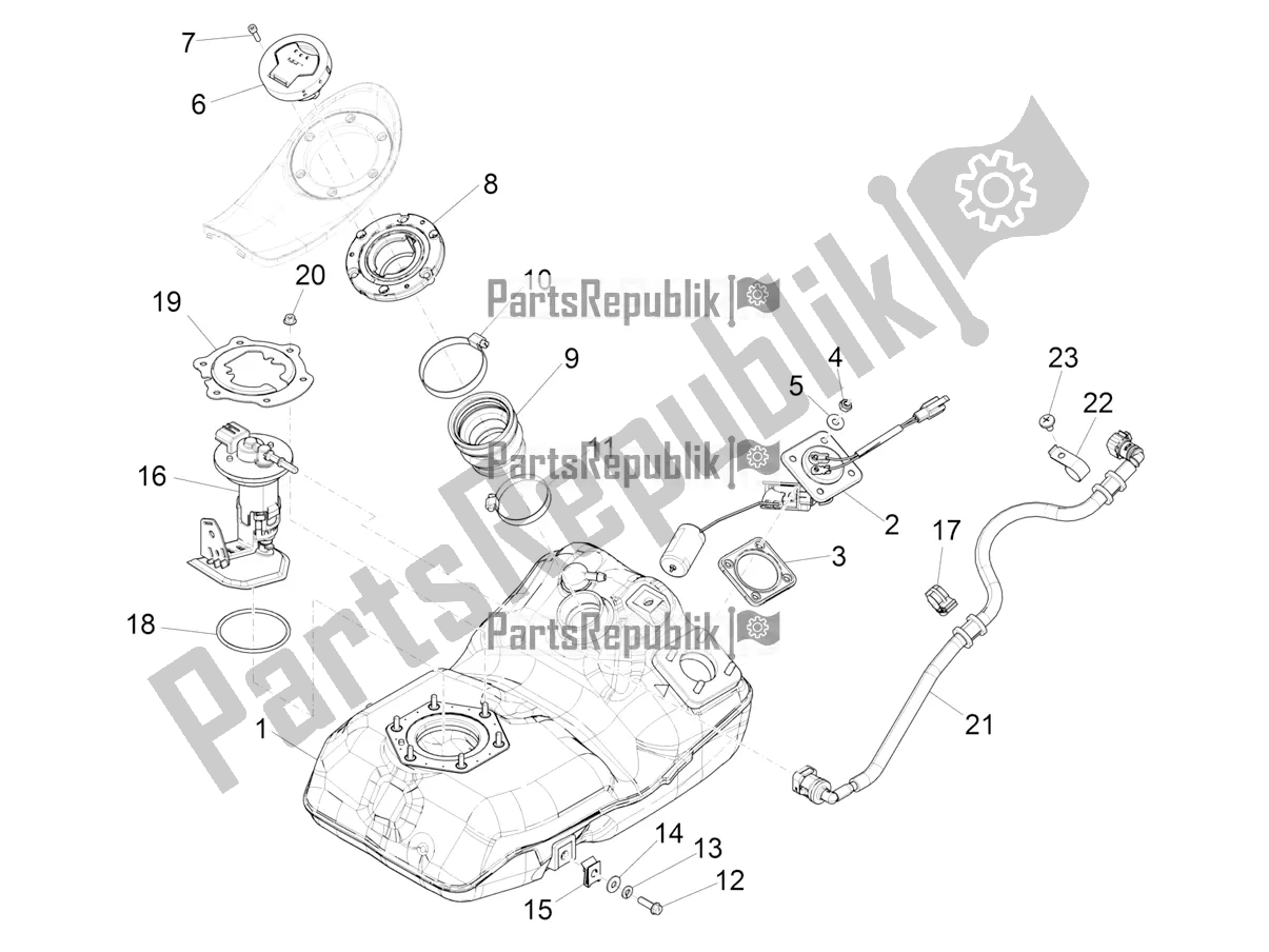 Toutes les pièces pour le Réservoir D'essence du Piaggio Medley 150 E5 2022