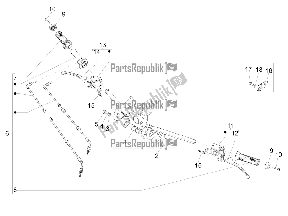 Toutes les pièces pour le Guidon - Master Cil. Du Piaggio Medley 150 E5 2022