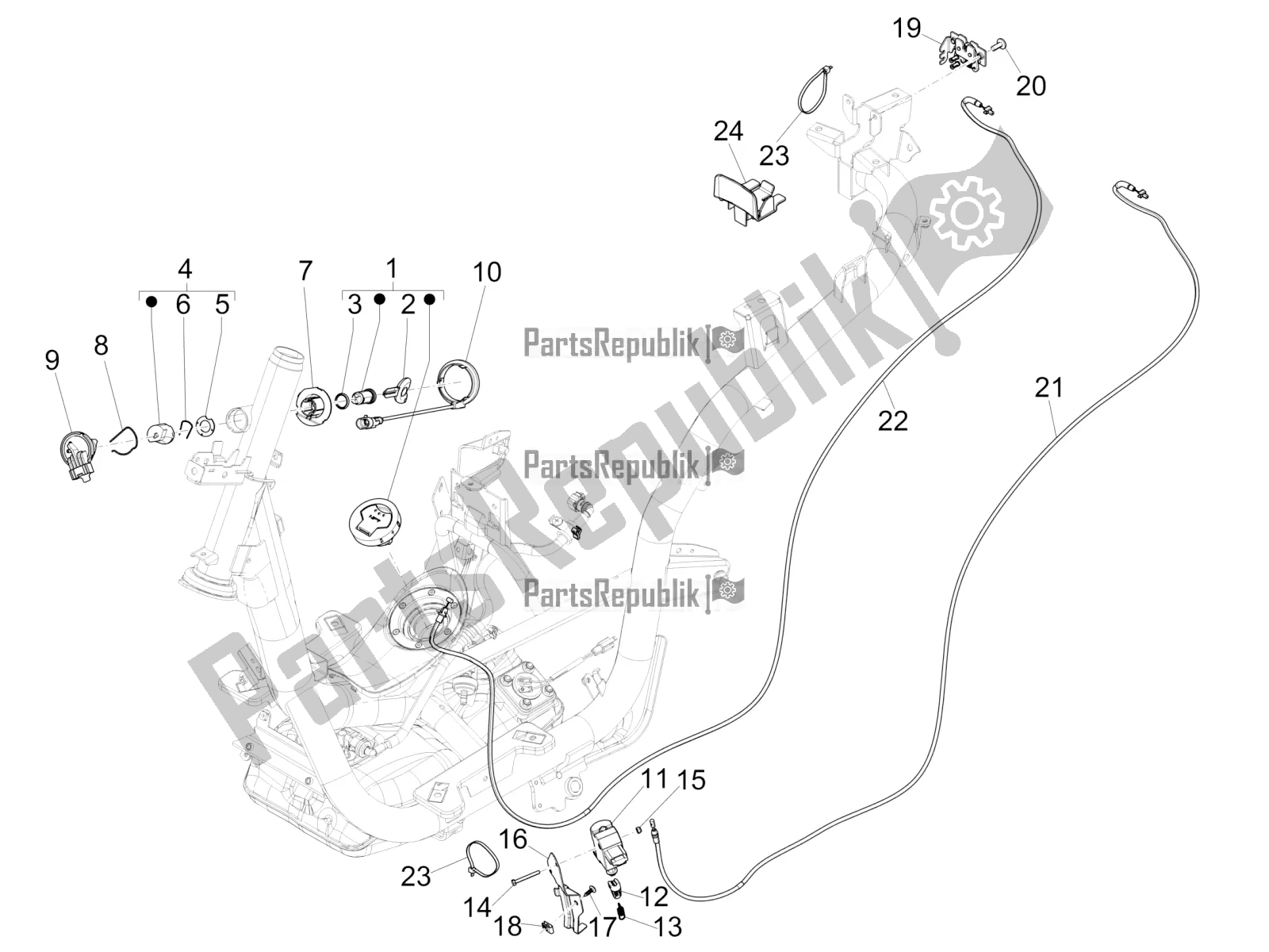 Toutes les pièces pour le Serrures du Piaggio Medley 150 E5 2022