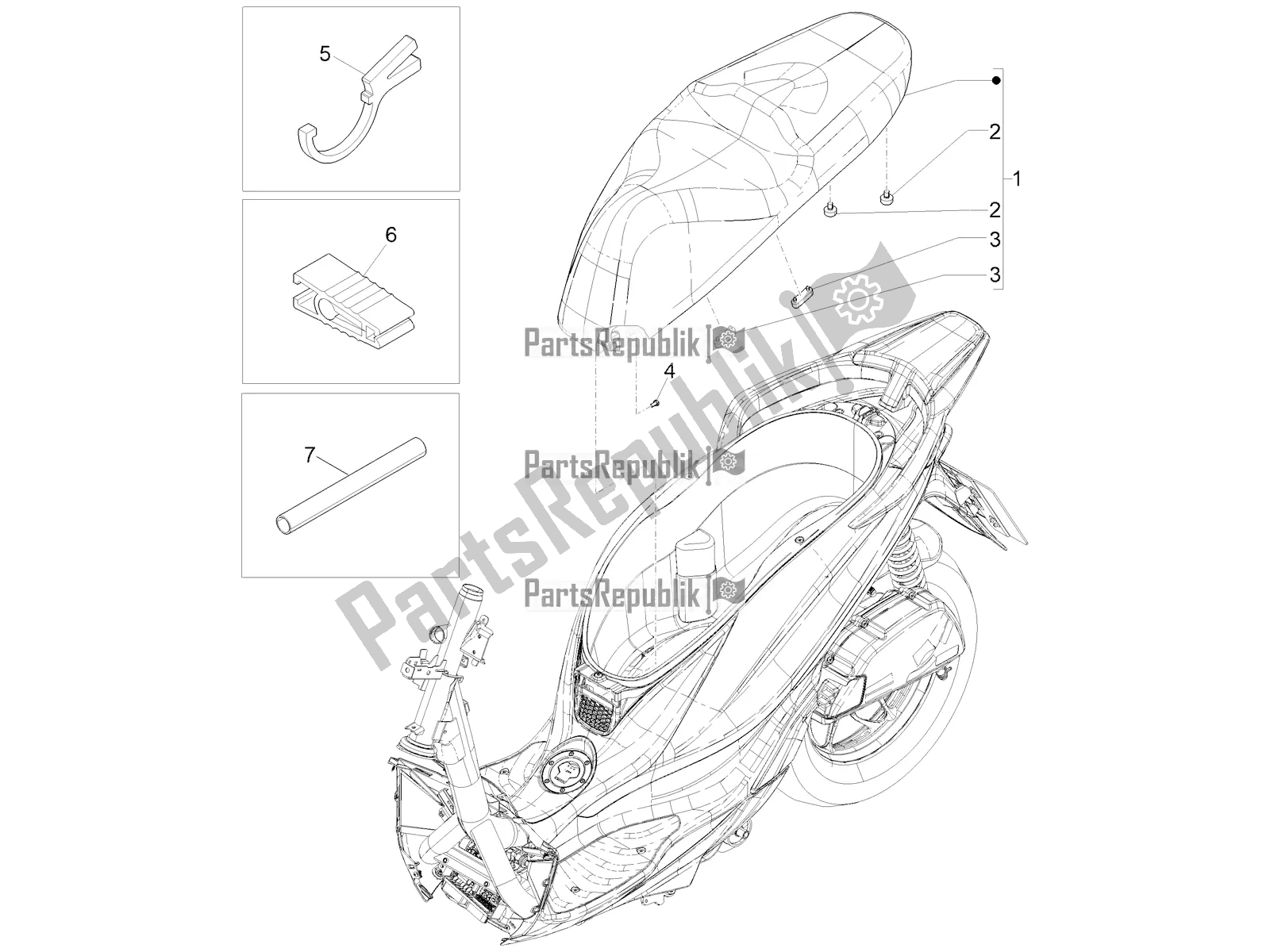 Toutes les pièces pour le Selle / Sièges du Piaggio Medley 150 E5 2022