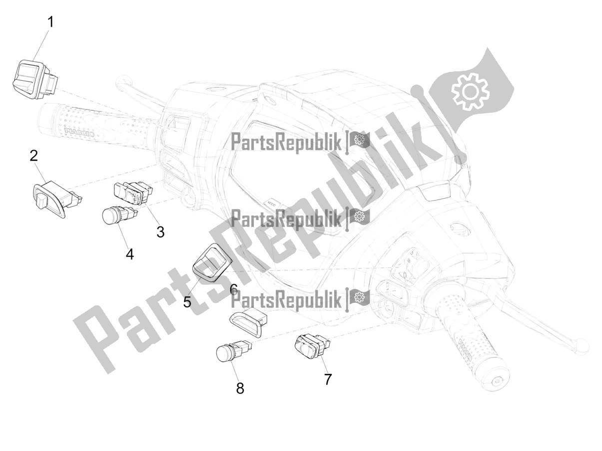 Todas las partes para Selectores - Interruptores - Botones de Piaggio Medley 150 E5 2022