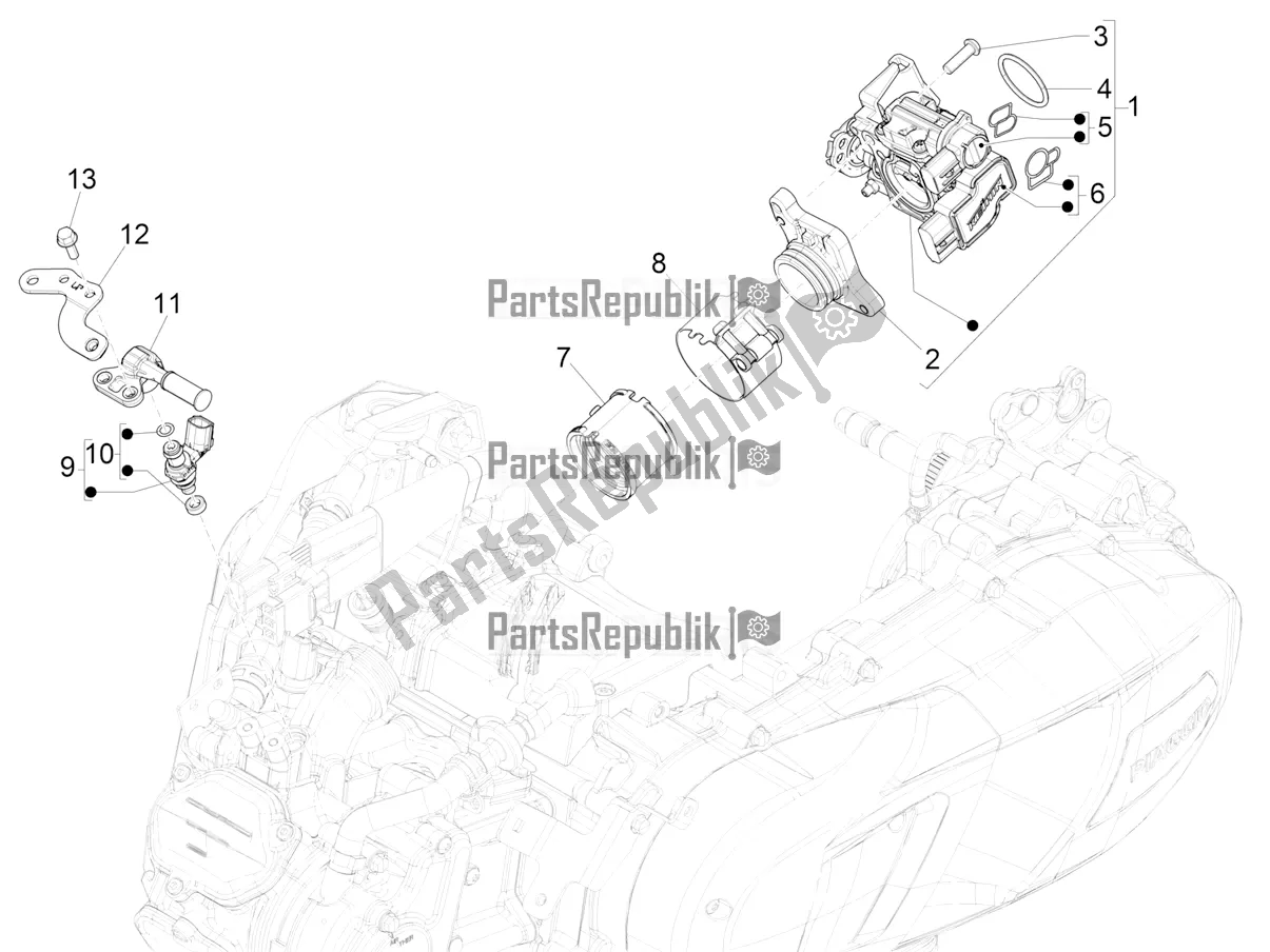 Toutes les pièces pour le Throttle Body - Injector - Induction Joint du Piaggio Medley 150 E5 2022