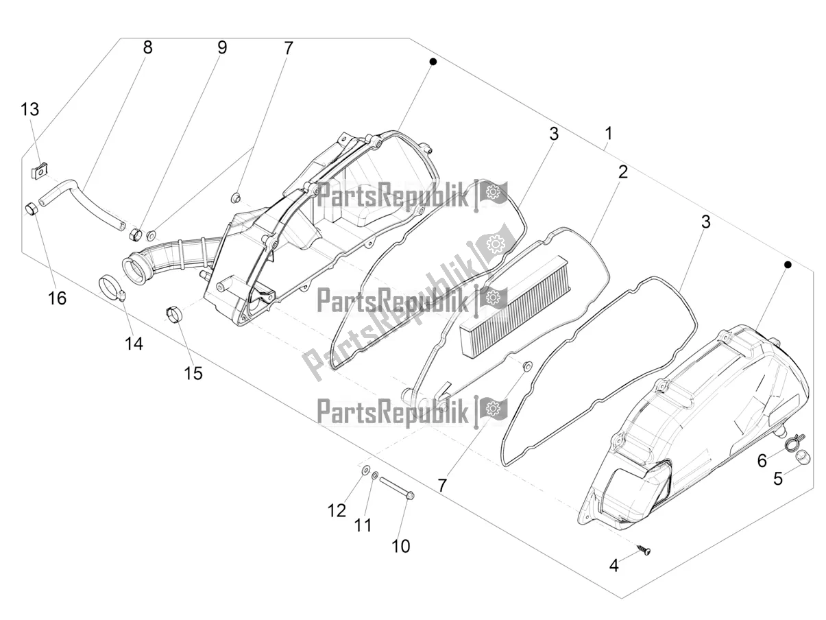 Toutes les pièces pour le Filtre à Air du Piaggio Medley 150 IE ABS 2020