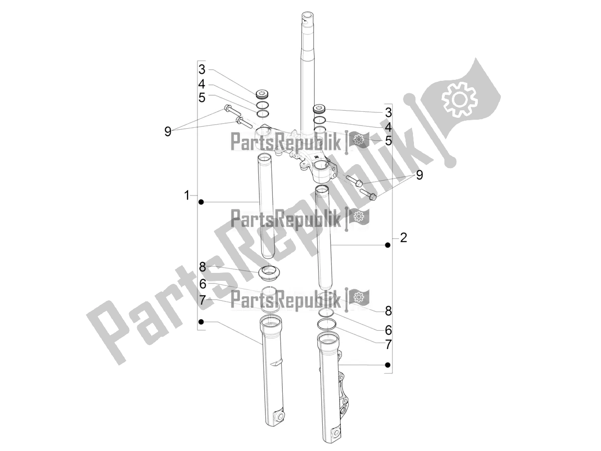 Toutes les pièces pour le Composants De La Fourche (kayaba) du Piaggio Medley 150 IE ABS 2020